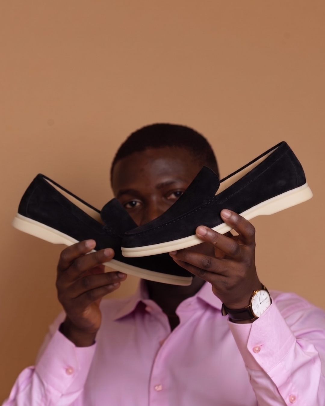 Amari Suede Loafer, side profile highlighting the suede texture
