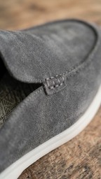 Amari Suede Mules, heel and back view