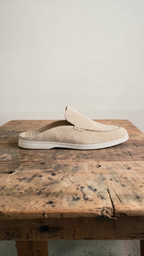 Amari Suede Mules, close-up of the suede texture