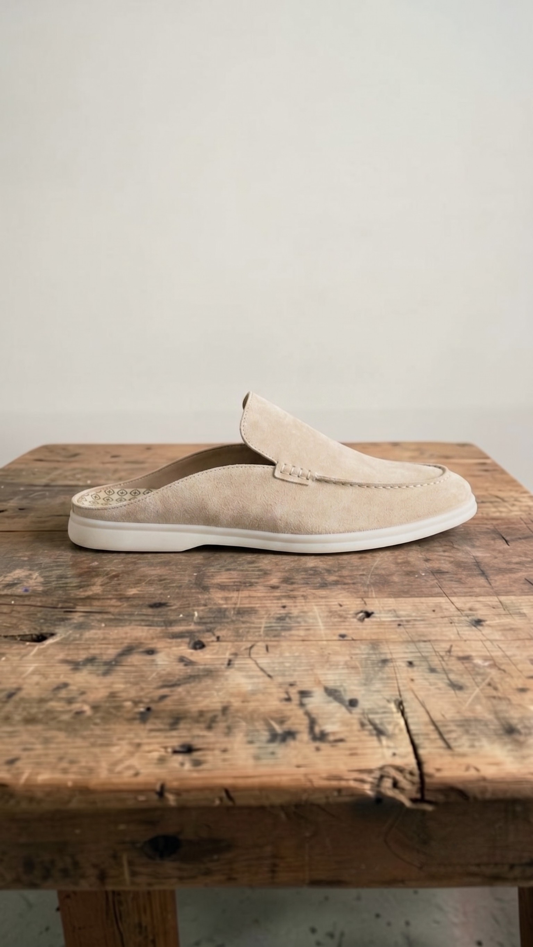 Amari Suede Mules, close-up of the suede texture
