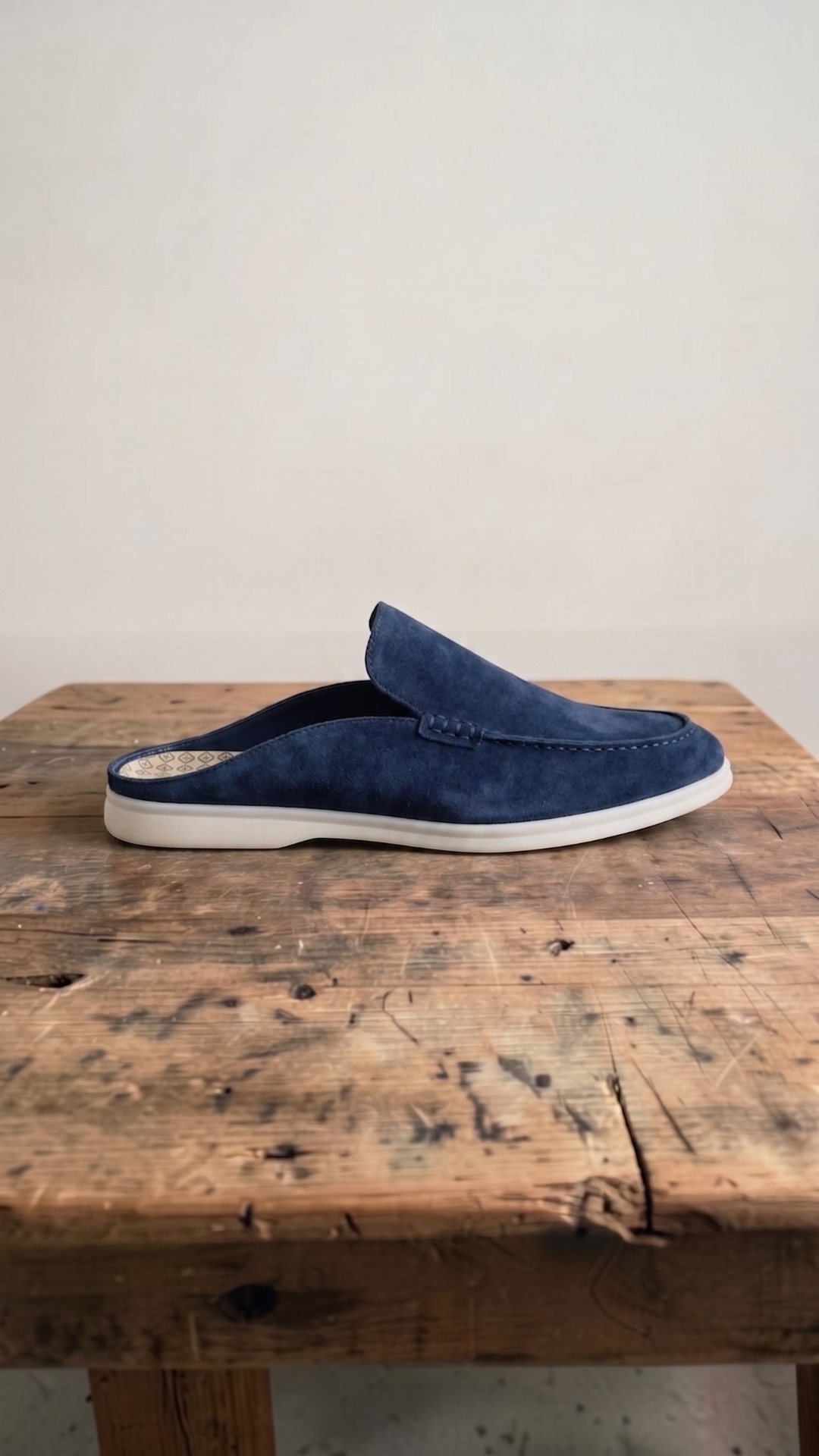 Amari Suede Mules, styled with tailored trousers